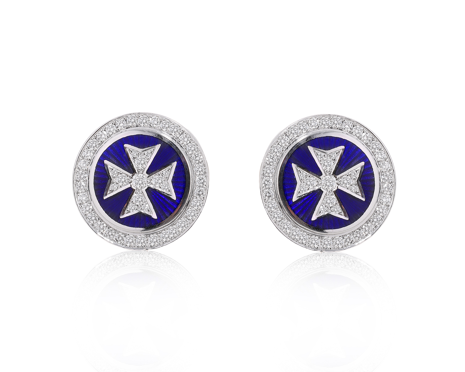 Оригинальные золотые запонки с бриллиантами 1.30ct Faberge 060525/9 Оригинальные золотые запонки с бриллиантами 1.30ct Faberge 060525/9