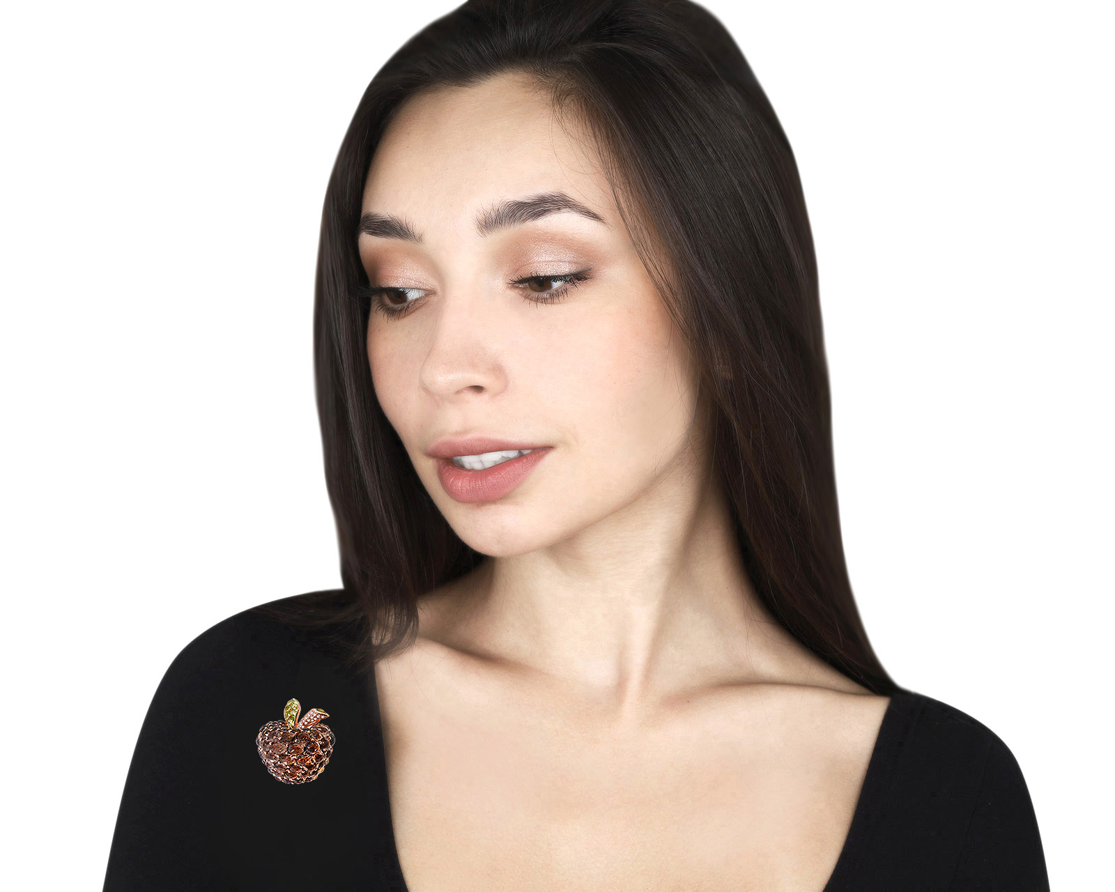 Притягательный золотой кулон-брошь с кварцами 21.34ct