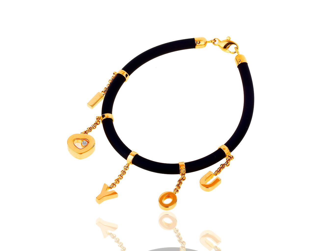 Прекрасный браслет с золотыми шармами Chopard Happy Diamonds