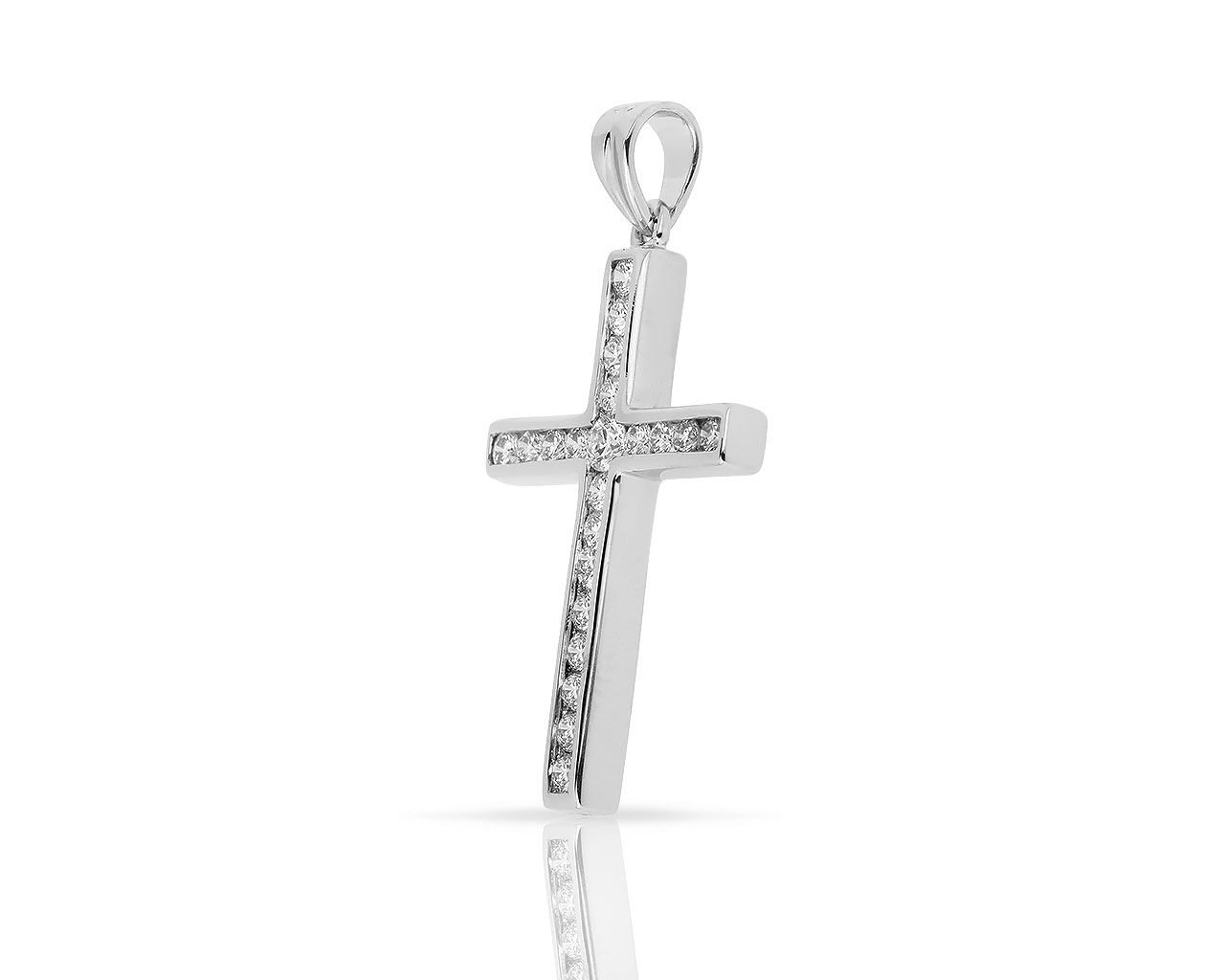 Интересный золотой крестик с бриллиантами 0.57ct