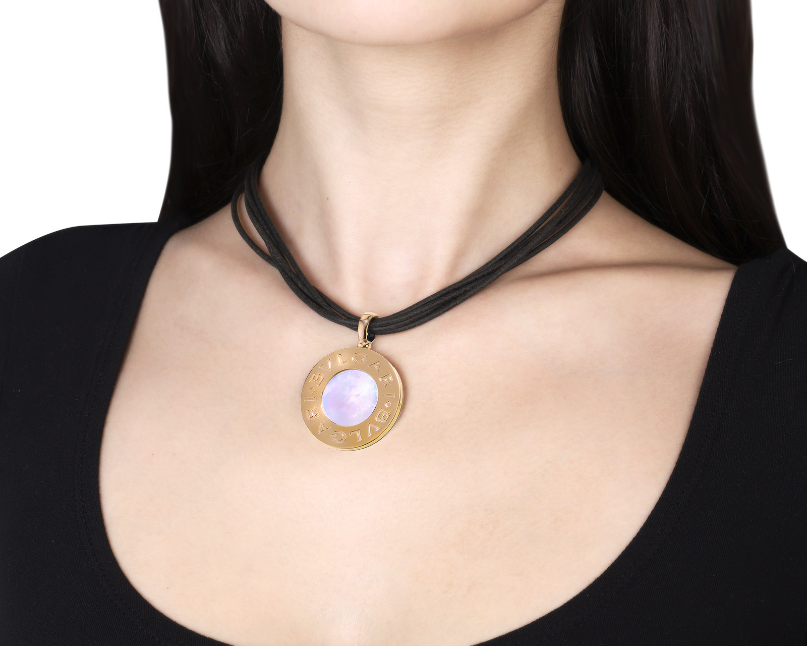 Оригинальный золотой кулон Bvlgari Tondo