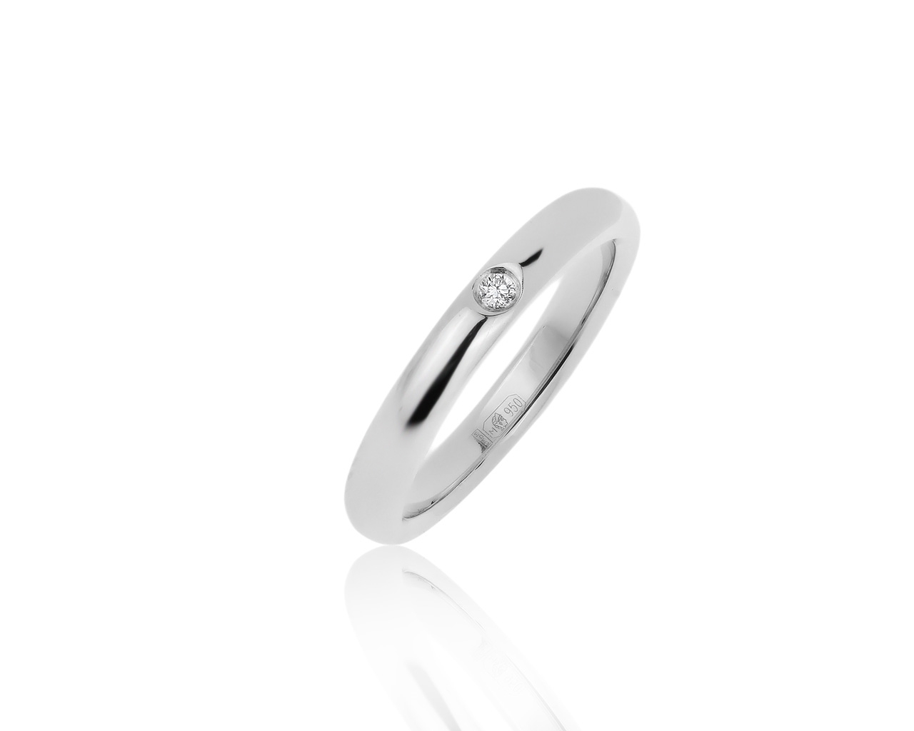 Оригинальное платиновое кольцо с бриллиантом 0.02ct Tiffany&Co 080120/1