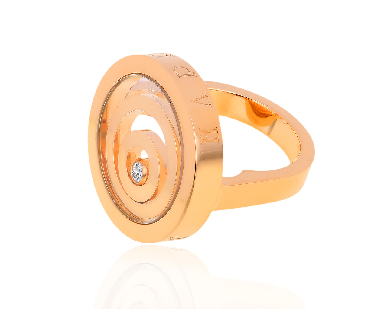 Золотое кольцо с бриллиантом 0.10ct Chopard Happy Spirit 011118/5