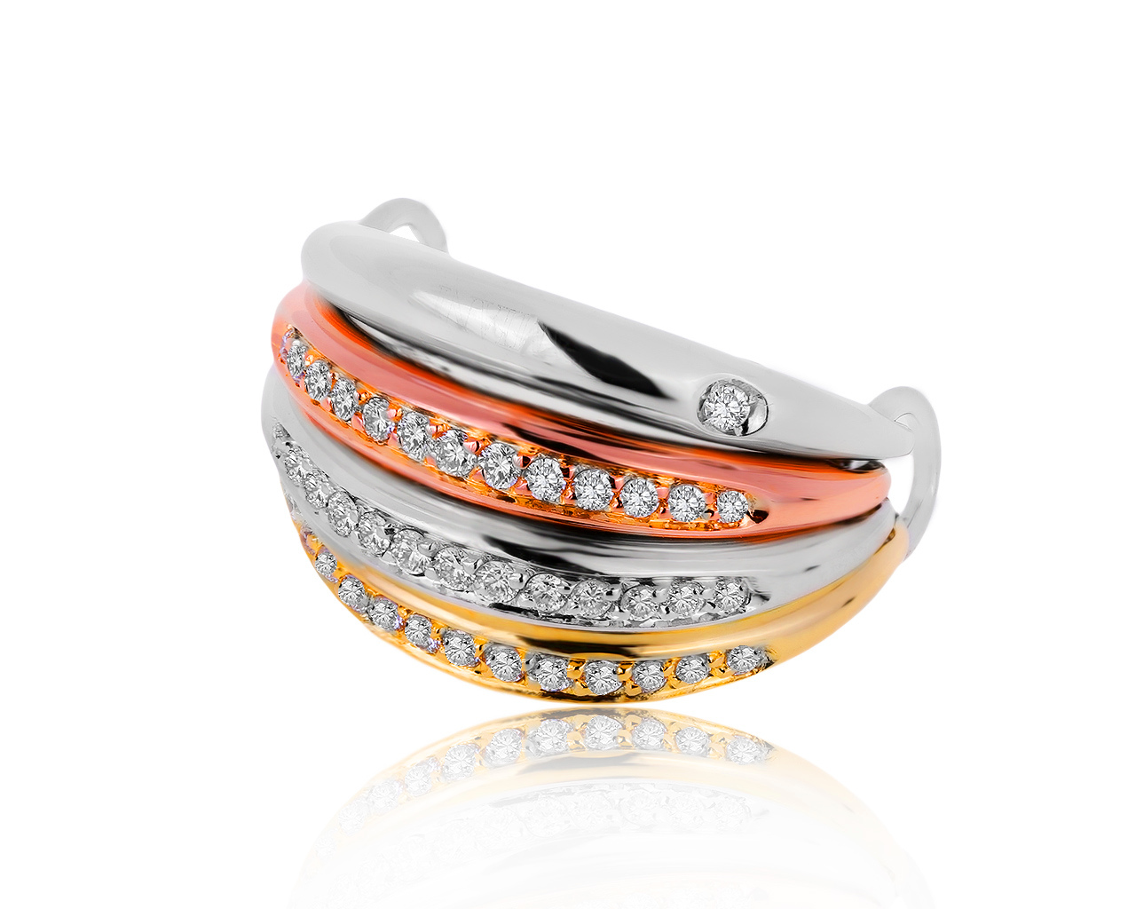 Оригинальное золотое кольцо с бриллиантами 0.48ct Damiani