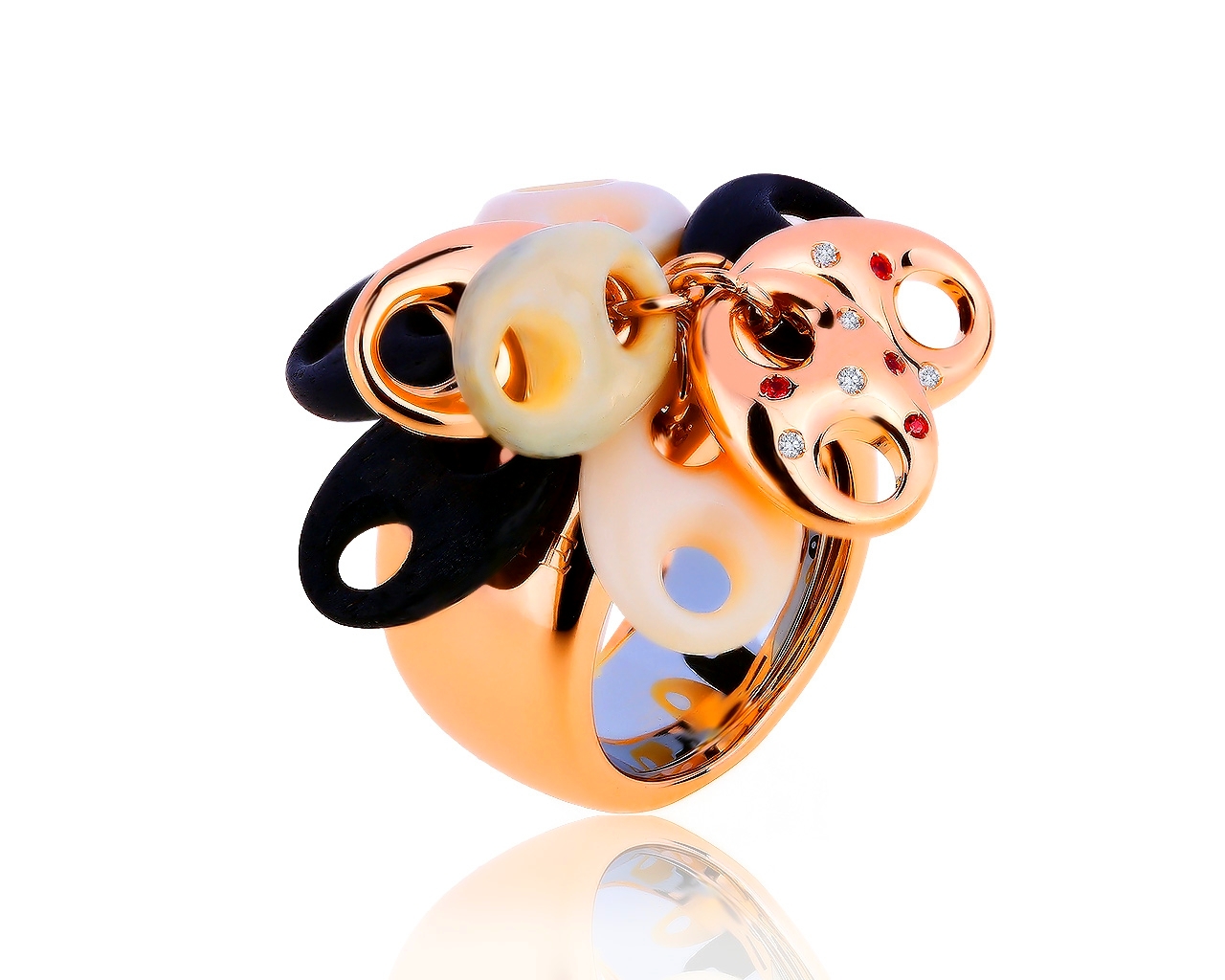 Оригинальное золотое кольцо с сапфирами 0.15ct Valente 240719/10