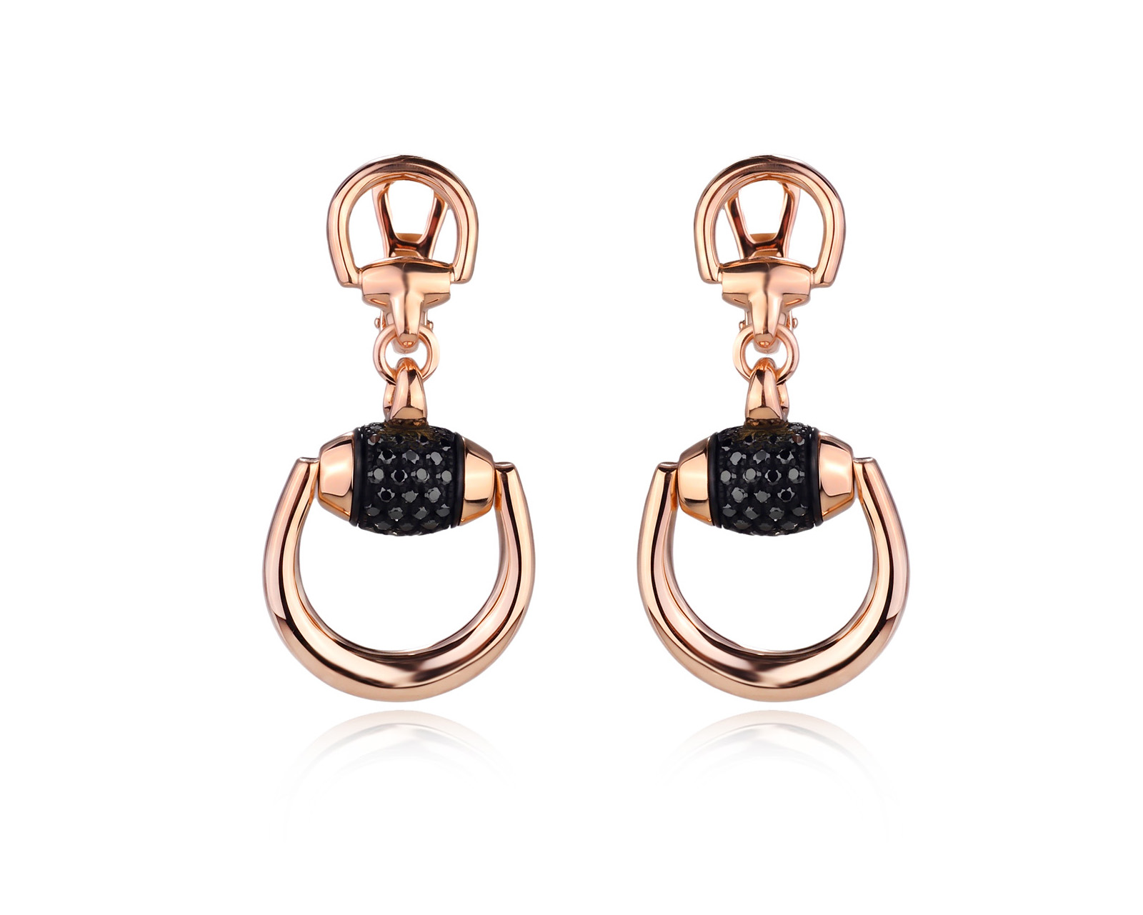 Оригинальные золотые серьги с бриллиантами 0.77ct Gucci Horsebit 011026/5