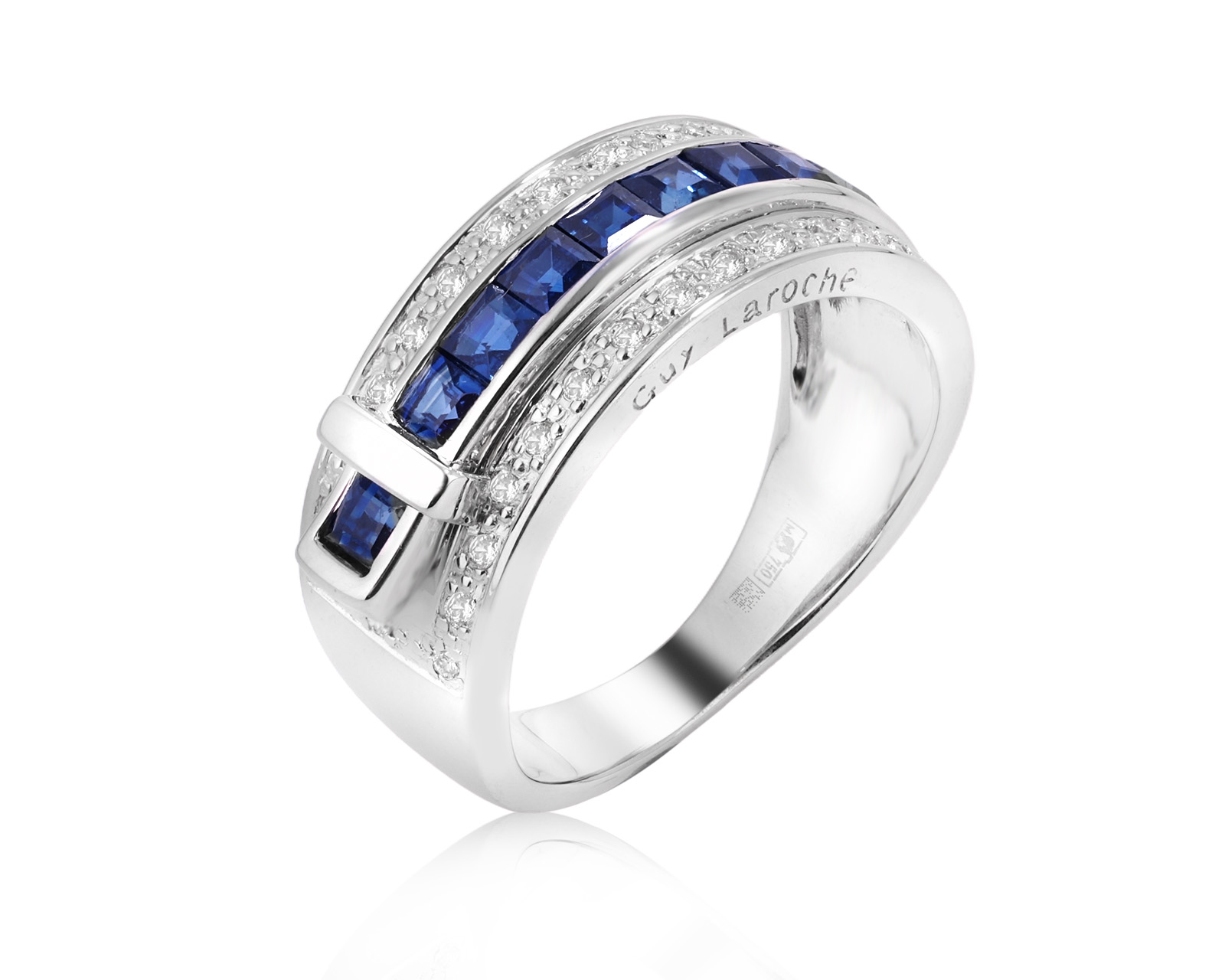 Оригинальное золотое кольцо с сапфирами 0.67ct Guy Laroche 290126/1