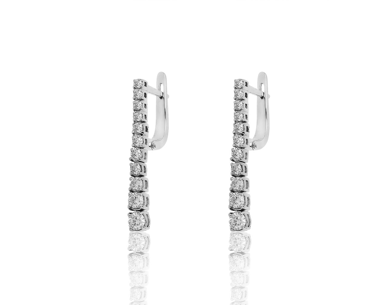 Изысканные золотые серьги с бриллиантами 1.24ct 200519/6 Изысканные золотые серьги с бриллиантами 1.24ct 200519/6