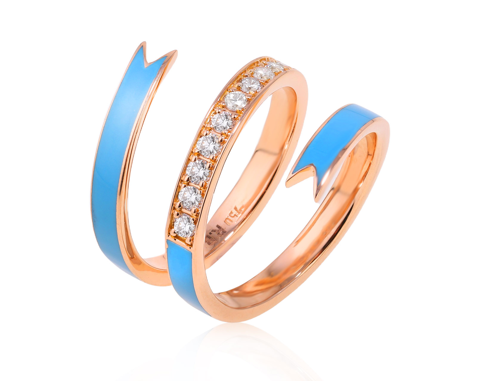 Оригинальное золотое кольцо с бриллиантами 0.10ct Roberto Bravo 180725/13