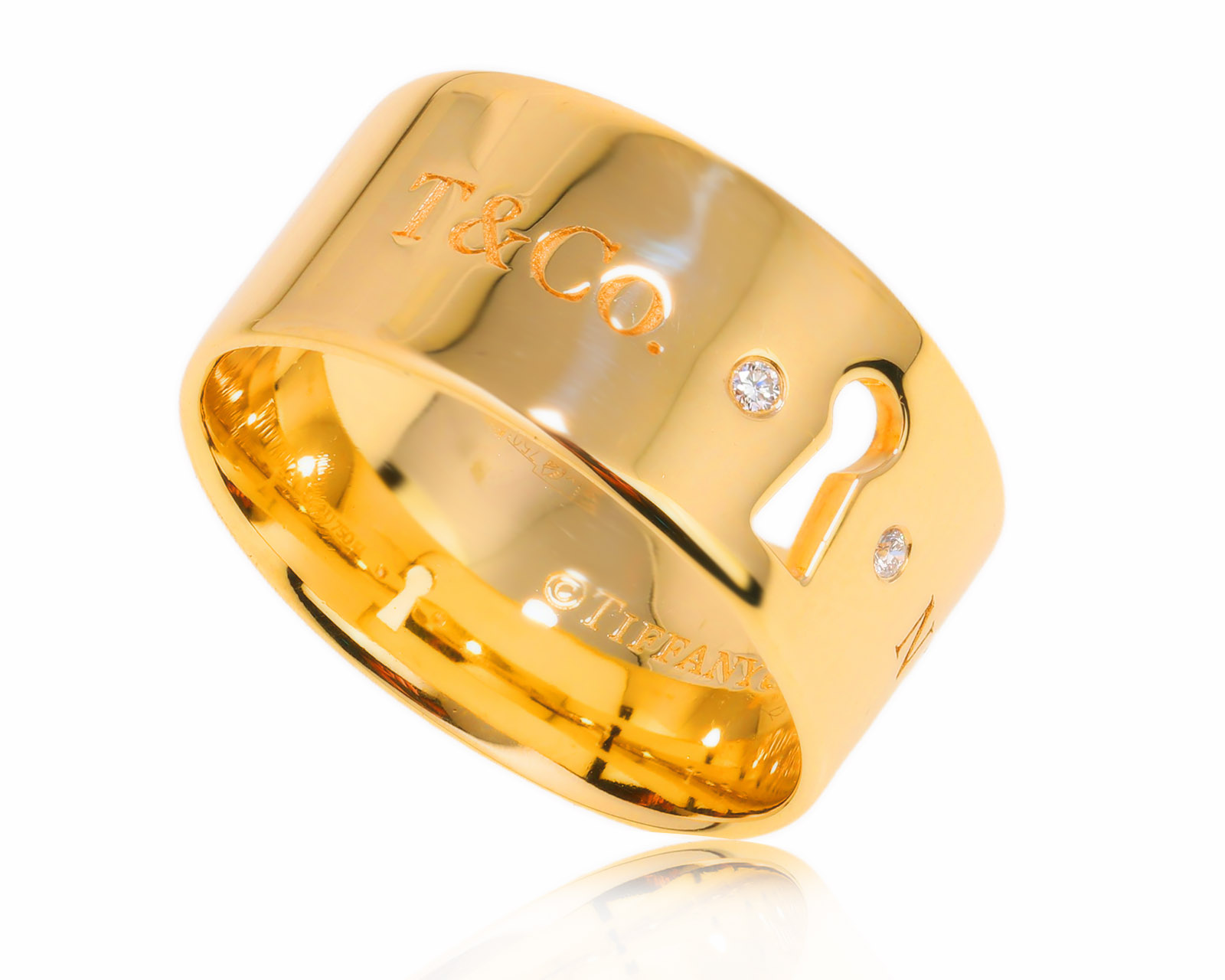 Оригинальное золотое кольцо Tiffany&Co Keyhole