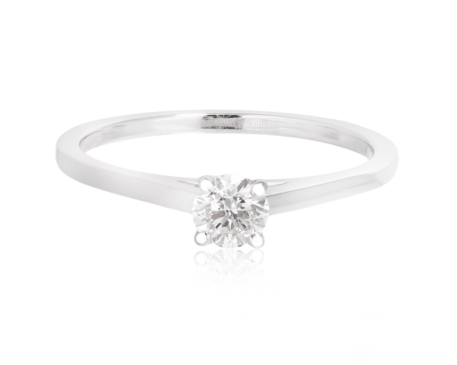 Оригинальное платиновое кольцо с бриллиантом 0.33ct De Beers 140825/3