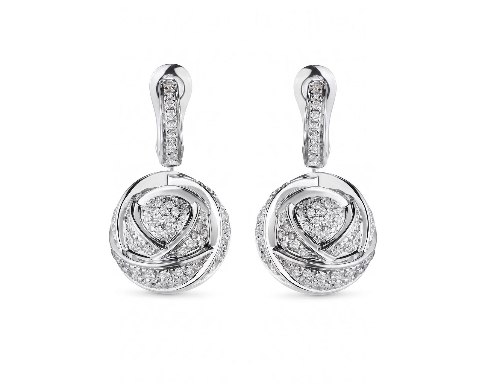Оригинальные золотые серьги с бриллиантами 1.72ct Damiani Bocciolo 130626/3