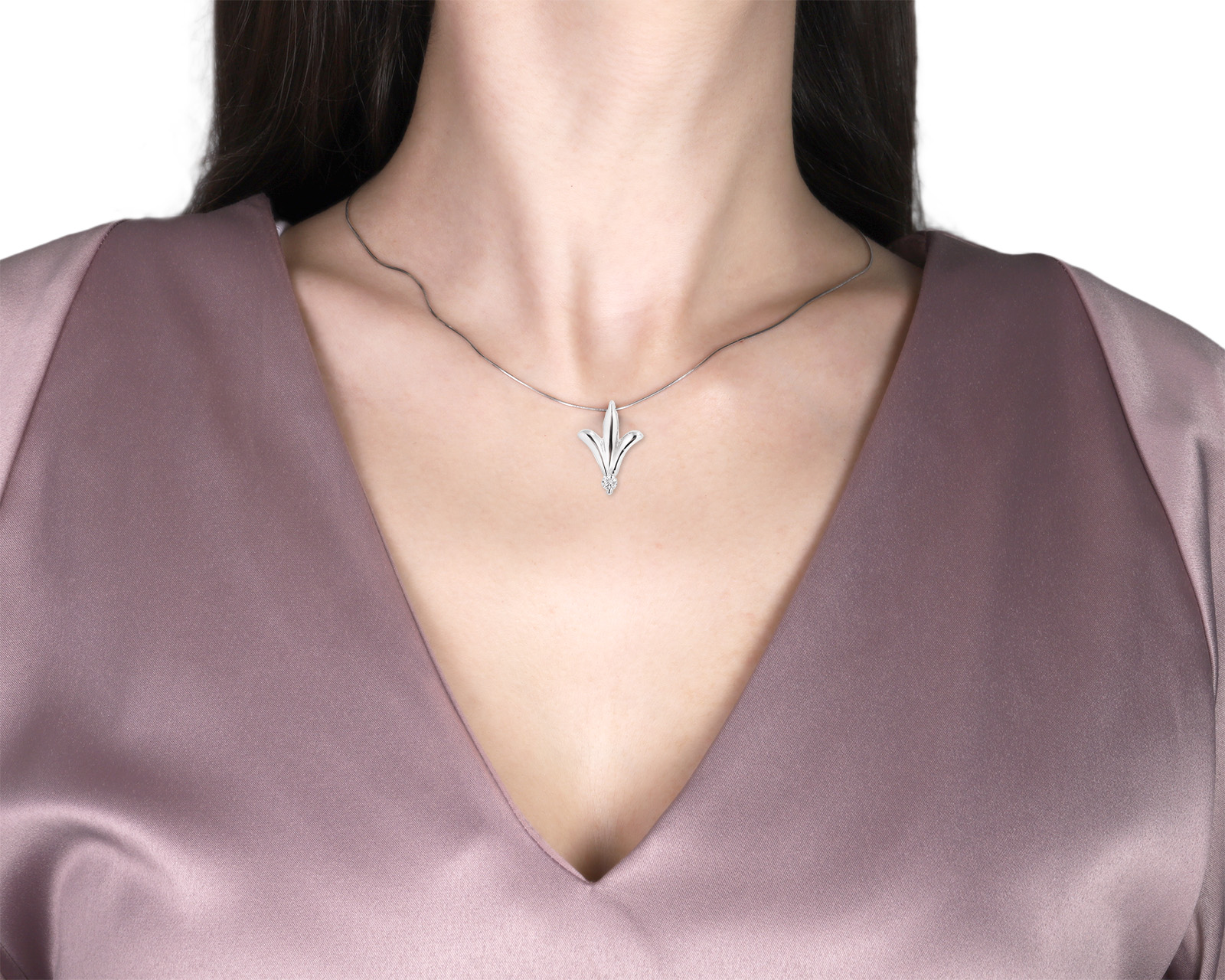 Золотой кулон с бриллиантом 0.11ct