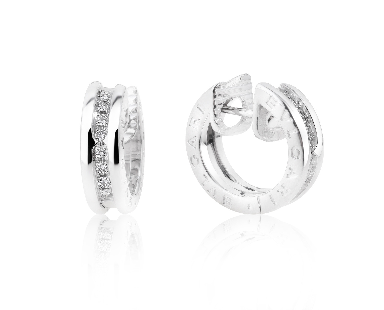 Оригинальные золотые серьги с бриллиантами 0.18ct Bvlgari B.Zero1 020921/3