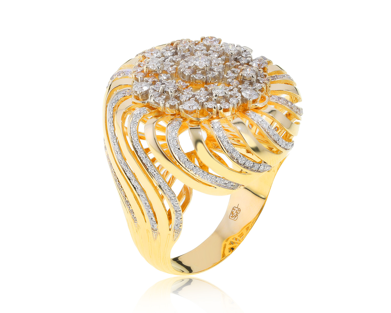 Престижное золотое кольцо с бриллиантами 2.02ct 020322/2