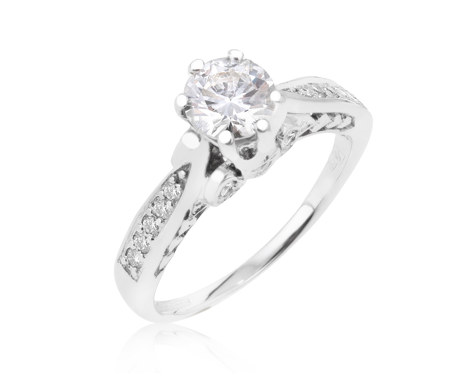 Престижное золотое кольцо с бриллиантами 1.20ct 051221/4