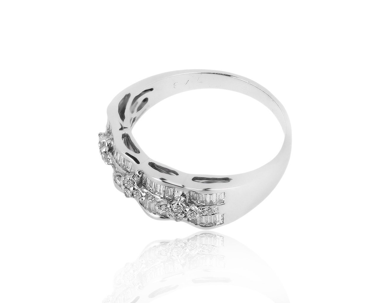 Богатое золотое кольцо с бриллиантами 1.06ct