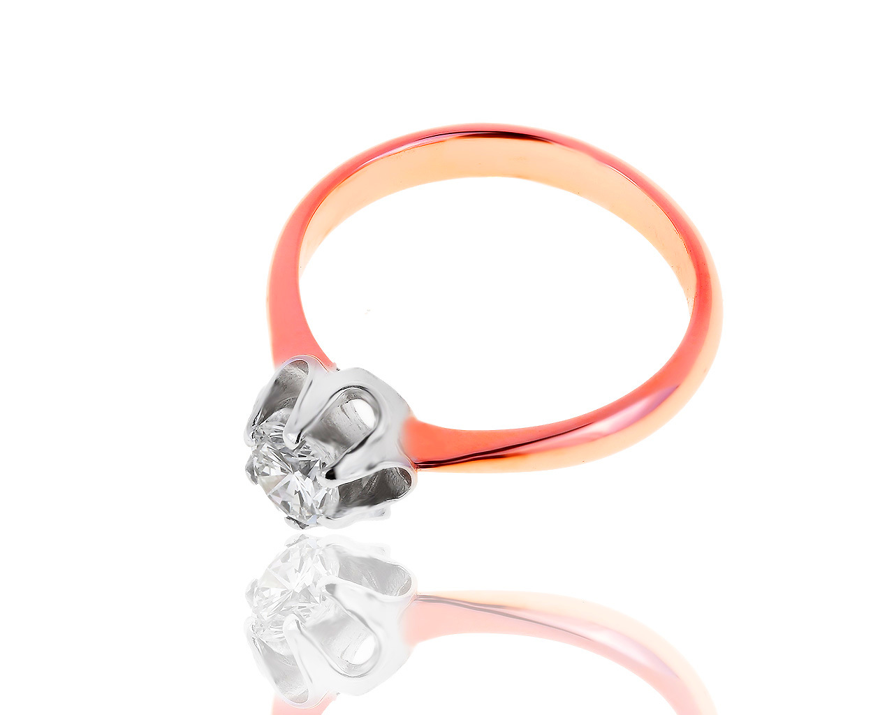 Винтажное золотое кольцо с бриллиантом 0.52ct
