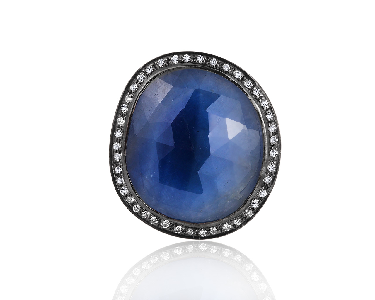 Великолепное золотое кольцо с синим сапфиром 10.92ct