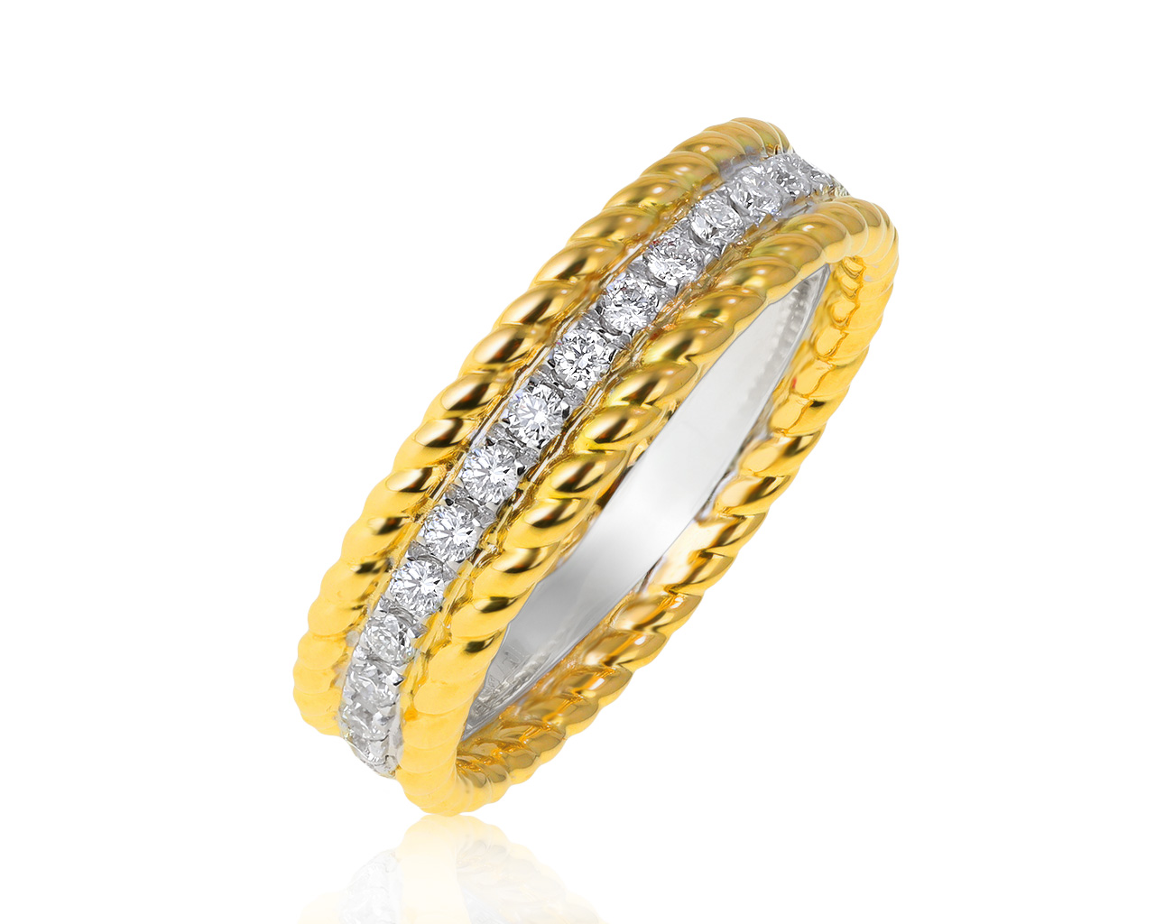 Элегантное золотое кольцо с бриллиантами 0.52ct