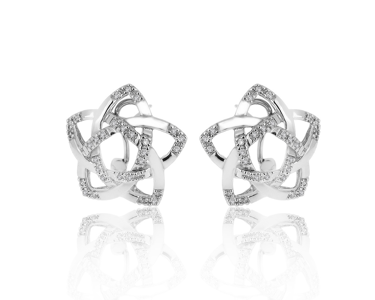 Очаровательные золотые серьги с бриллиантами 0.25ct 011119/21 Очаровательные золотые серьги с бриллиантами 0.25ct 011119/21