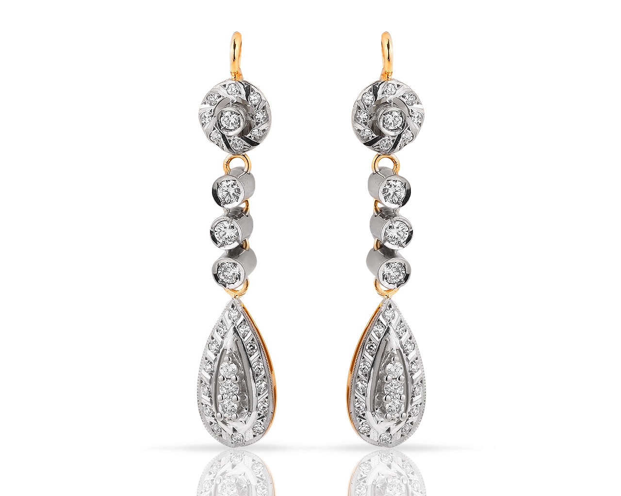 Изящные золотые серьги с бриллиантами 1.07ct 290518/2