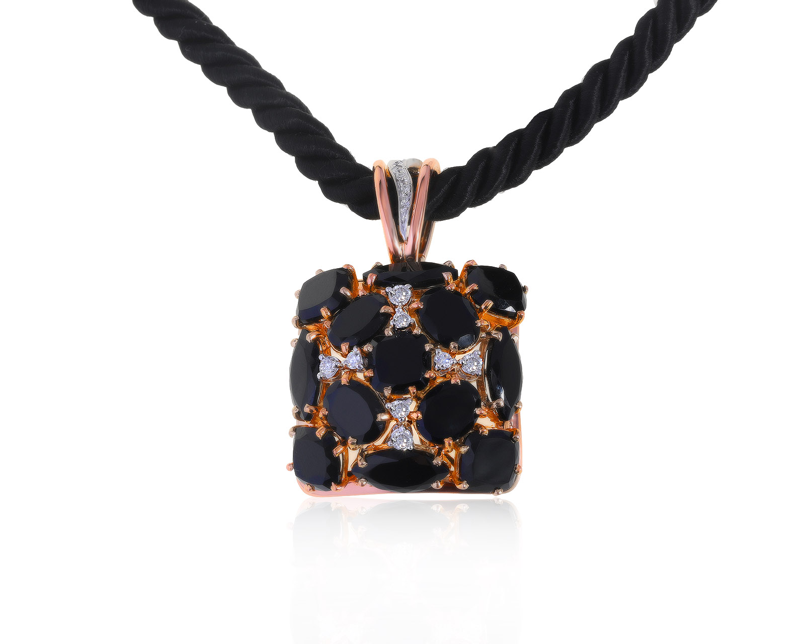 Оригинальный золотой кулон с ониксами 24.33ct Giampiero Fiorini 290621/7