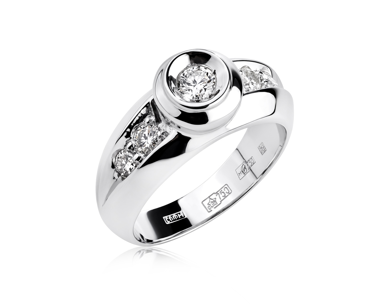 Золотое кольцо с бриллиантами 0.42ct 150626/2