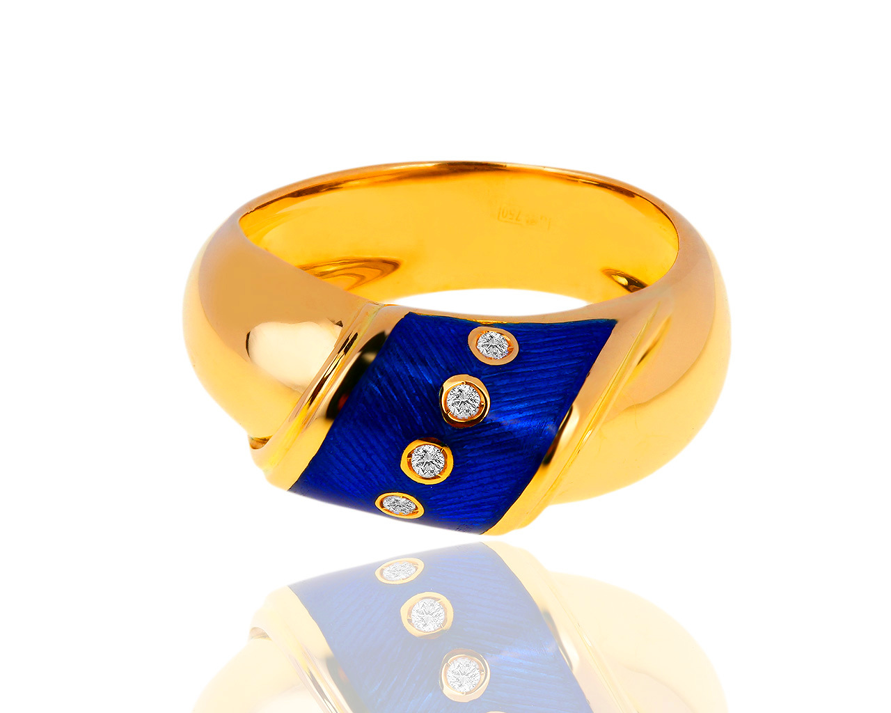 Оригинальное золотое кольцо с эмалью и бриллиантами 0.05ct Salvini 200319/14