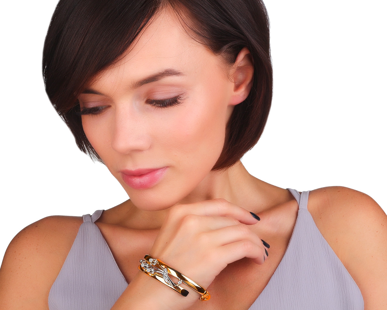 Изящный золотой браслет с бриллиантами 0.57ct