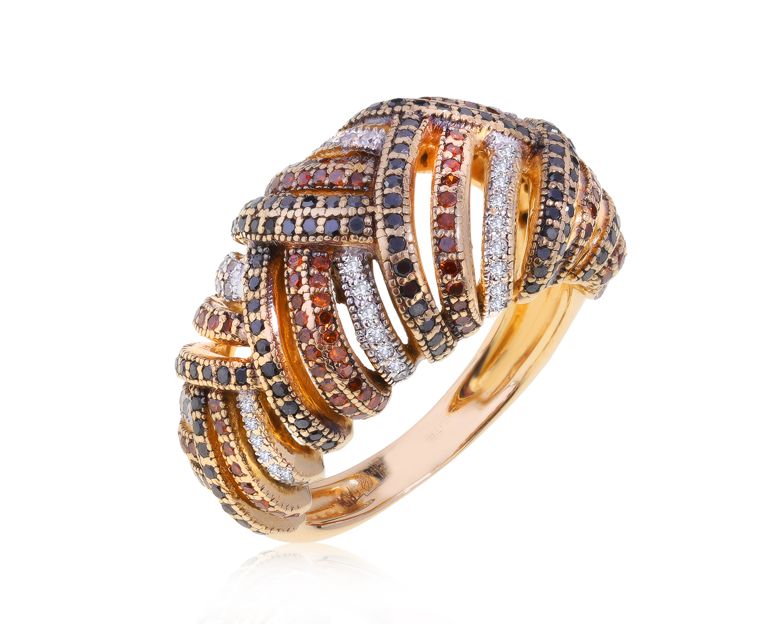 Великолепное золотое кольцо с бриллиантами 1.30ct