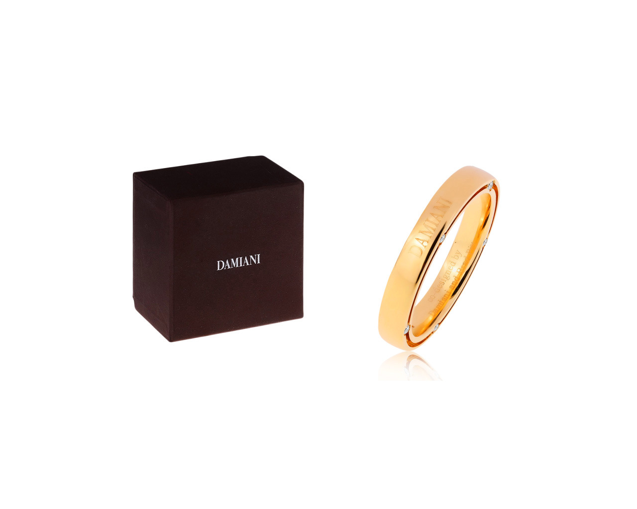 Оригинальное золотое кольцо с бриллиантами 0.10ct Damiani D.Side