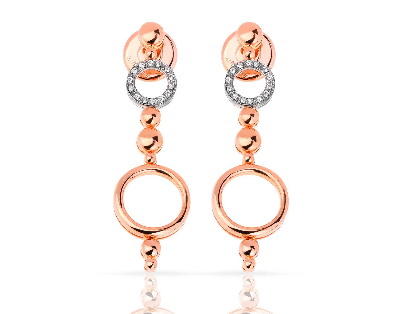 Достойные золотые серьги с бриллиантами 0.22ct Antonini 190418/4