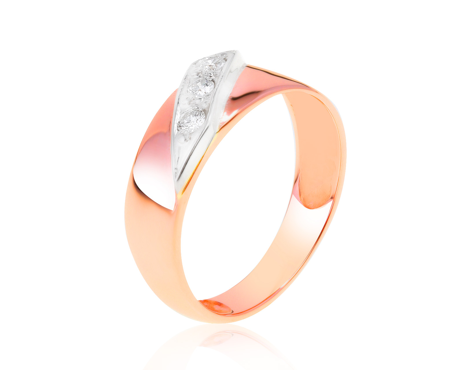 Красивое золотое кольцо с бриллиантами 0.11ct 101121/13