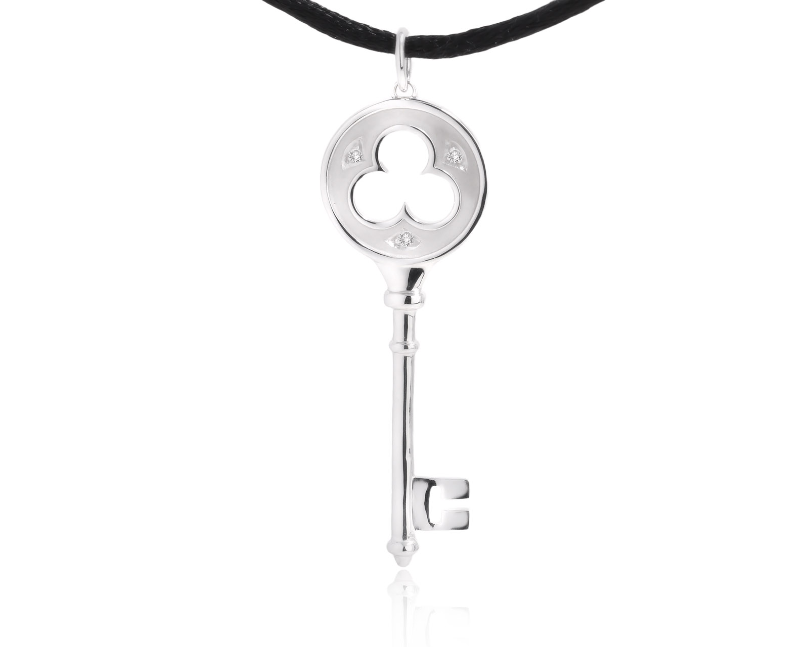 Оригинальный золотой кулон с бриллиантами 0.03ct Tiffany&Co Key 011025/2