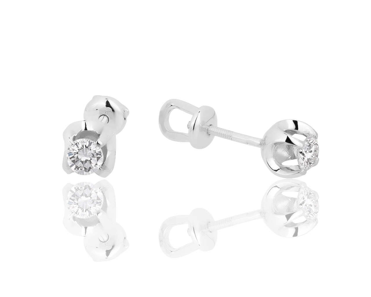 Стильные золотые серьги с бриллиантами 0.46ct Стильные золотые серьги с бриллиантами 0.46ct