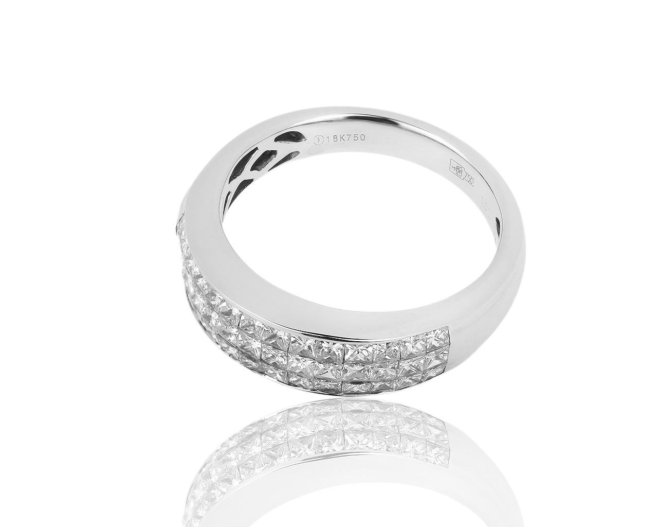 Необычное золотое кольцо с бриллиантами 1.01ct