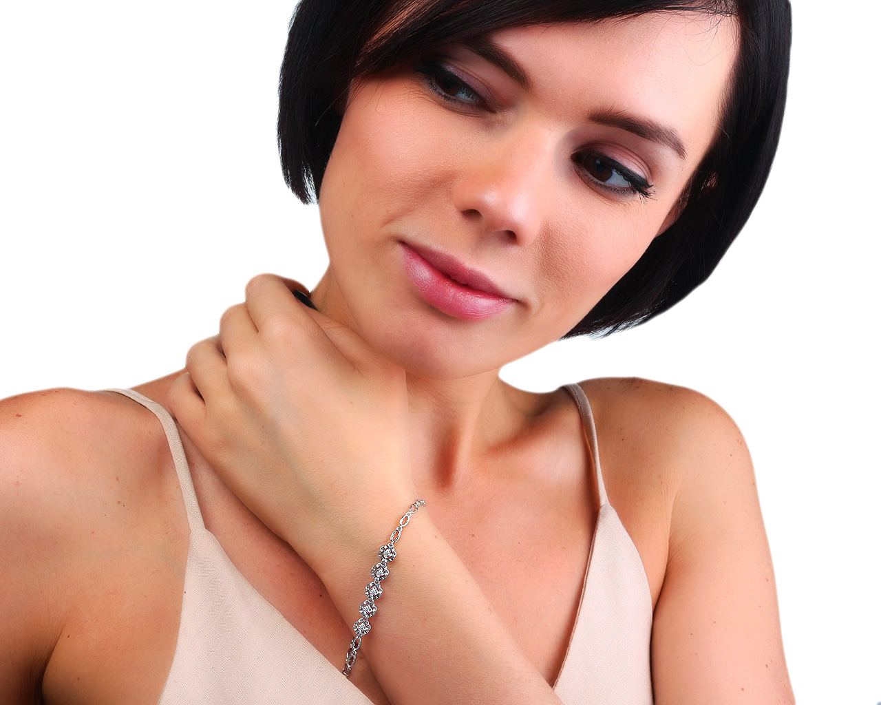 Красивый золотой браслет с бриллиантами 0.15ct