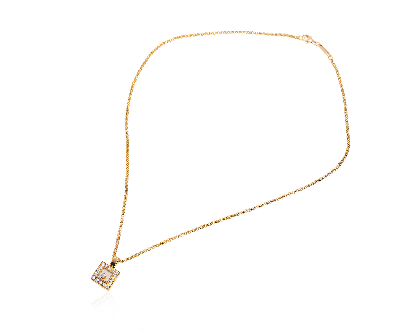 Оригинальный золотой кулон Chopard Happy Diamonds Icons
