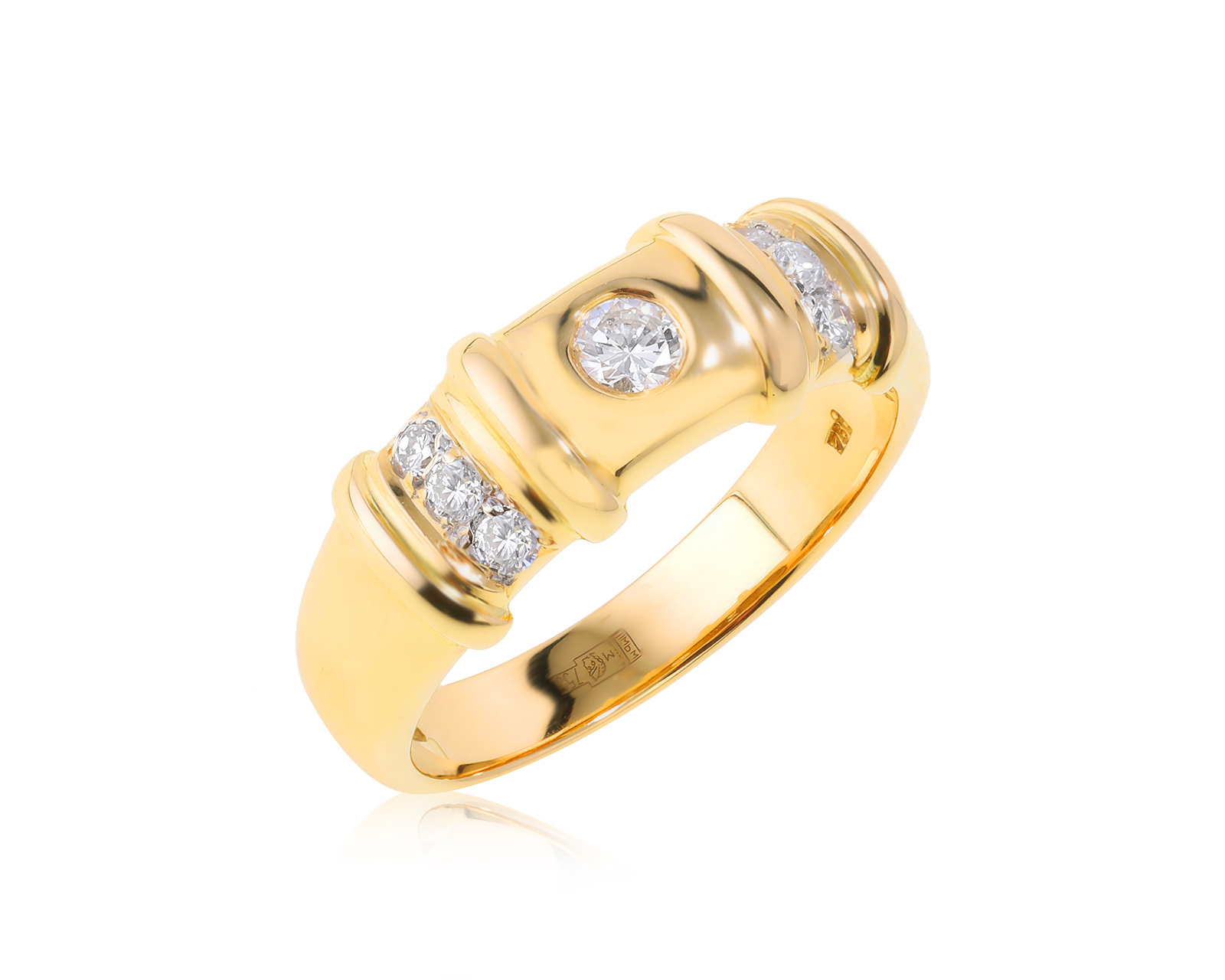 Изысканное золотое кольцо с бриллиантами 0.26ct