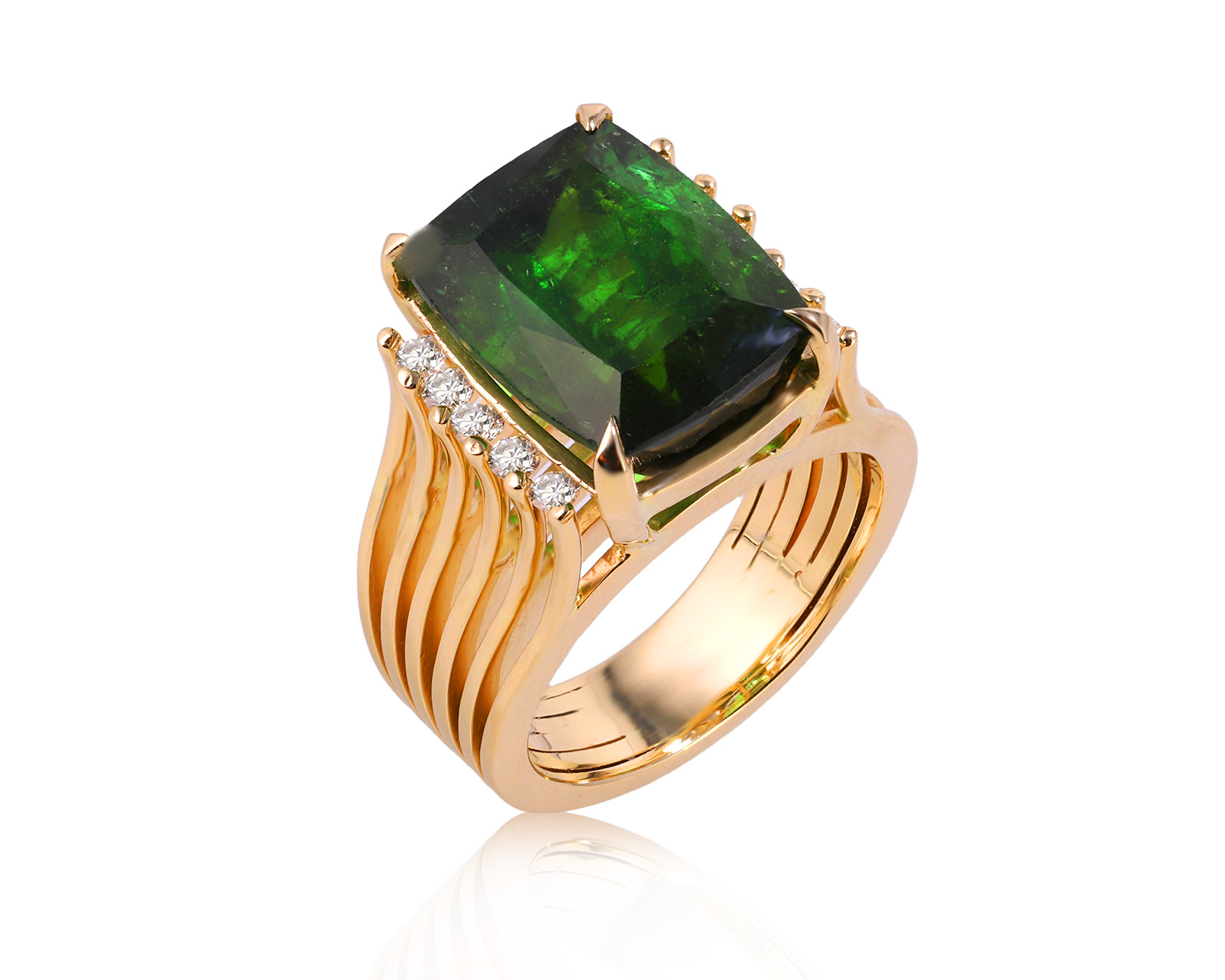 Золотое кольцо с турмалином верделитом 11.22ct 280226/8