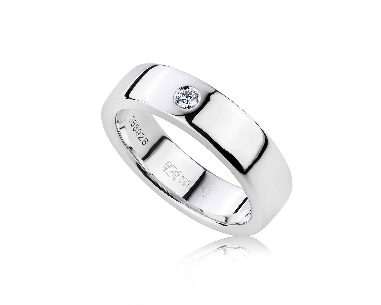 Оригинальное золотое кольцо с бриллиантом 0.03ct Harry Winston Signature