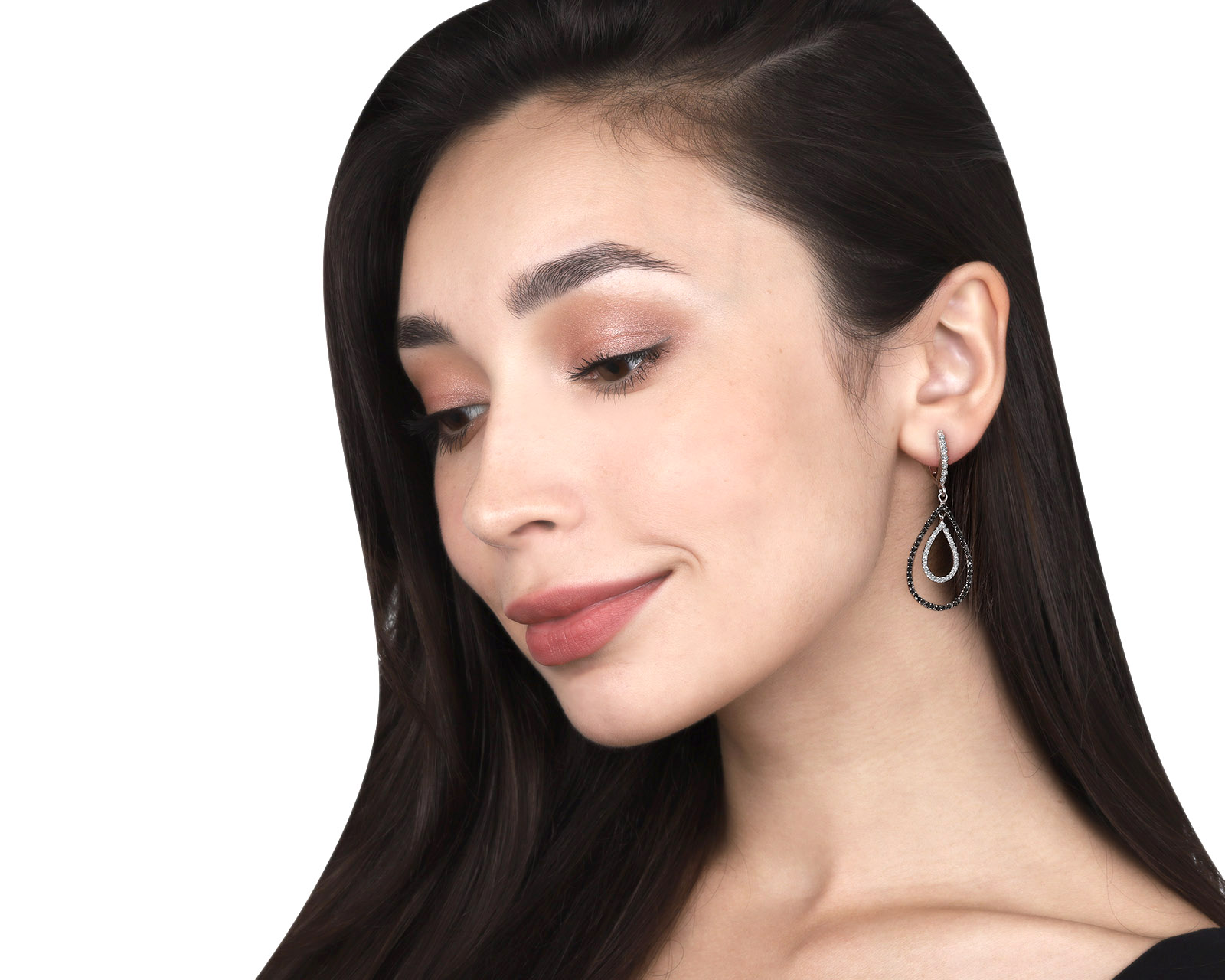 Элегантные золотые серьги с бриллиантами 1.33ct