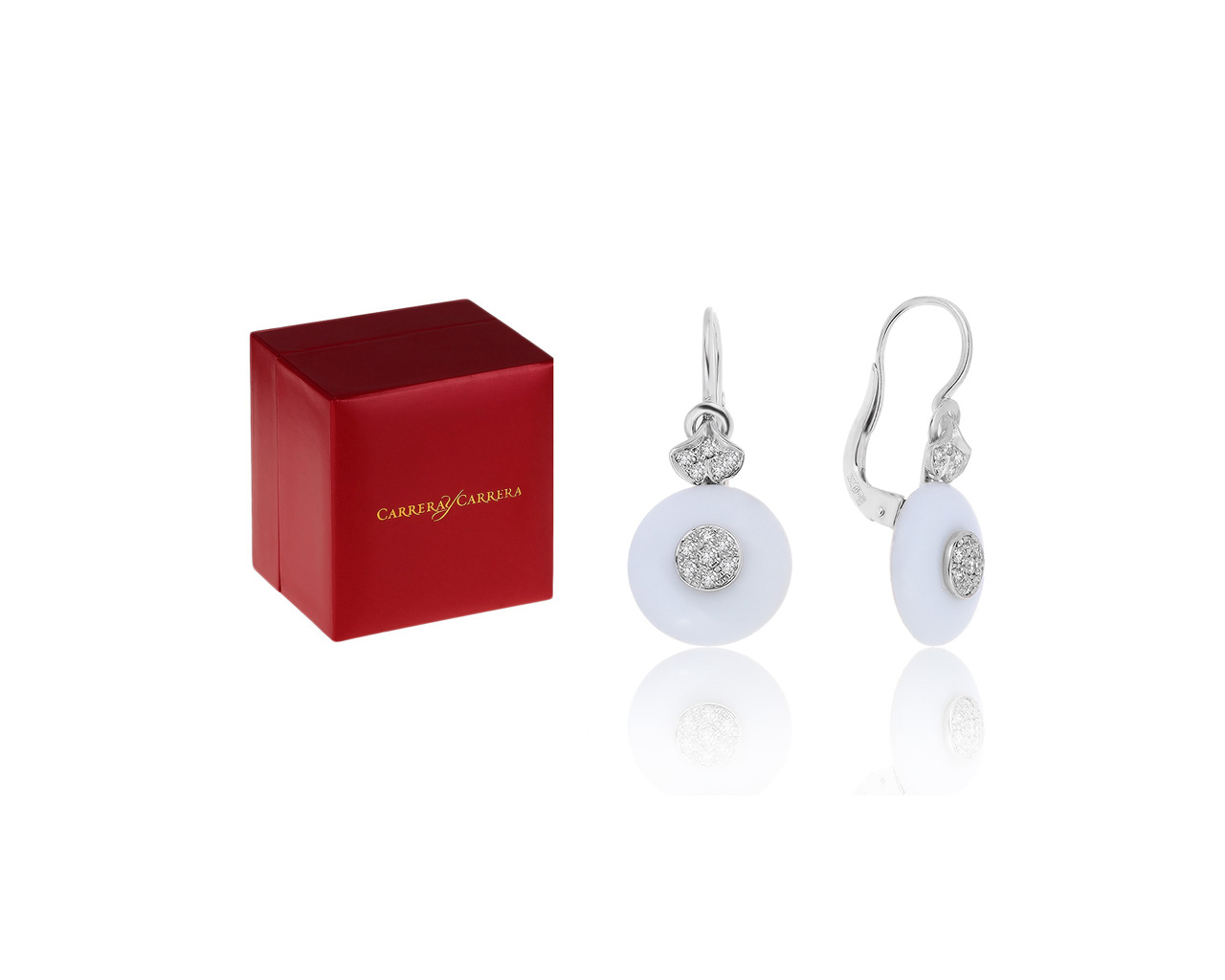 Оригинальные золотые серьги с бриллиантами 0.24ct Carrera y Carrera