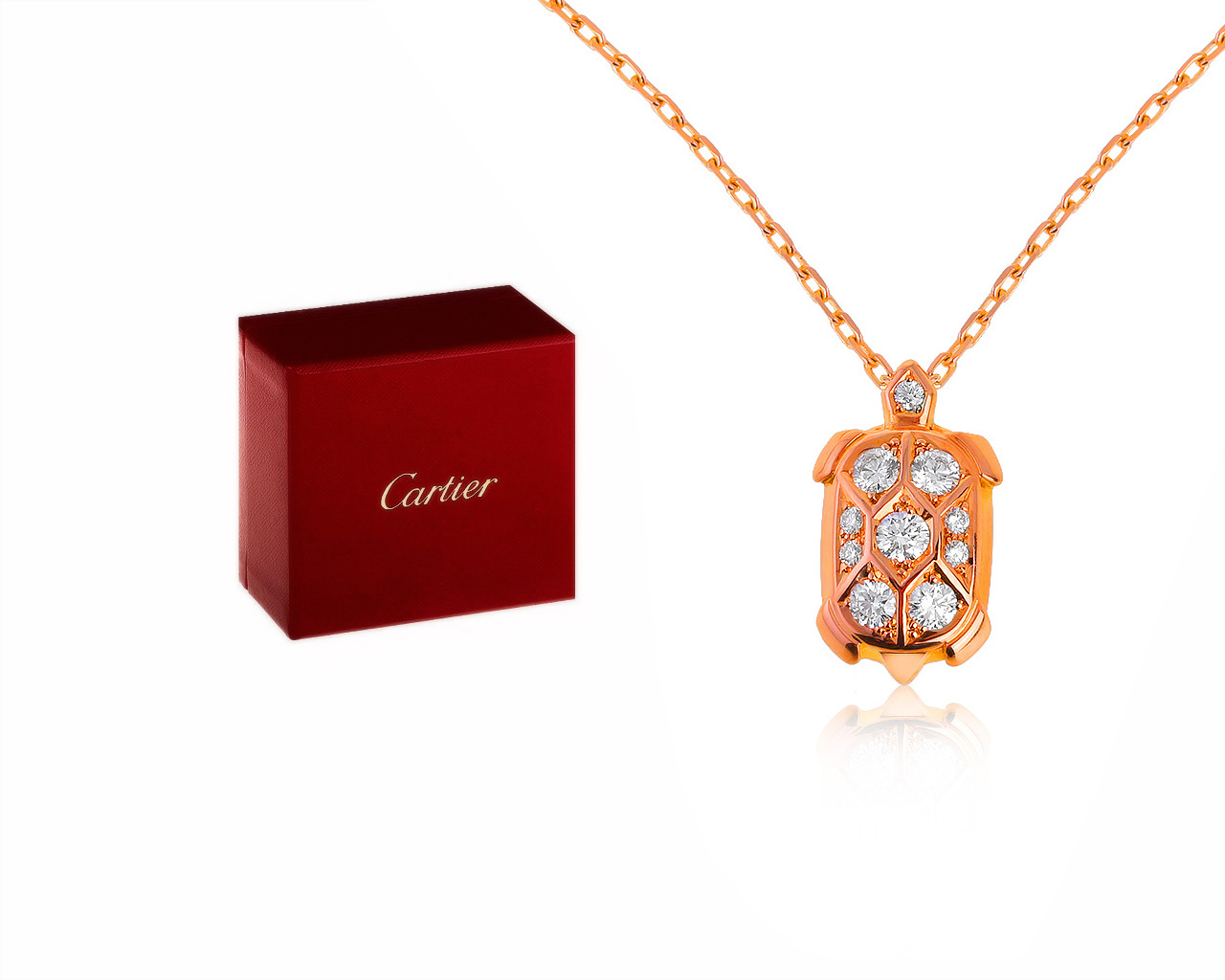 Оригинальный золотой кулон с бриллиантами 0.30ct Cartier