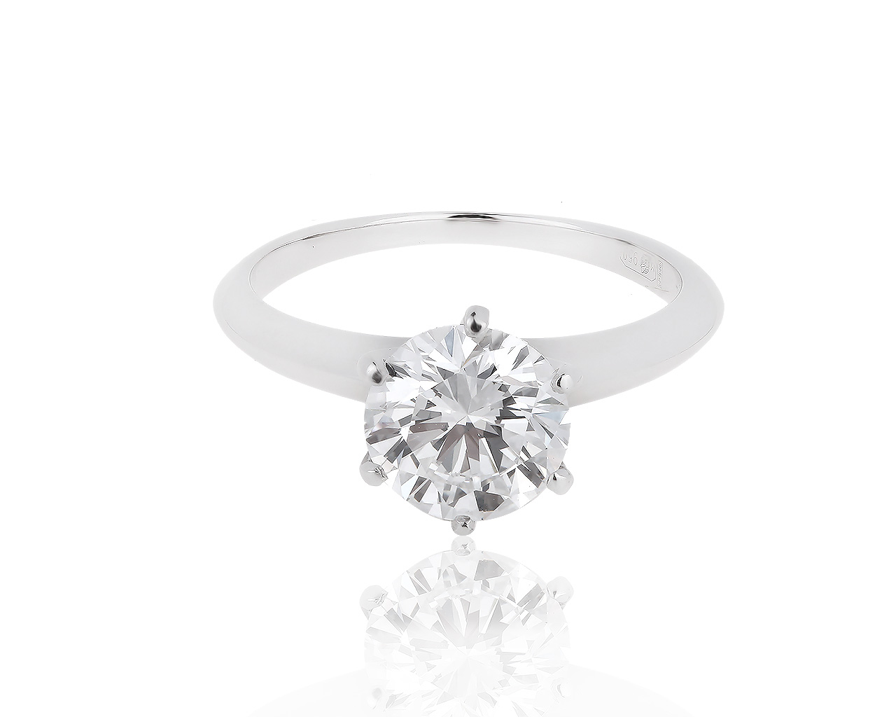 Оригинальное платиновое кольцо с бриллиантом 1.50ct Tiffany&Co 240919/13