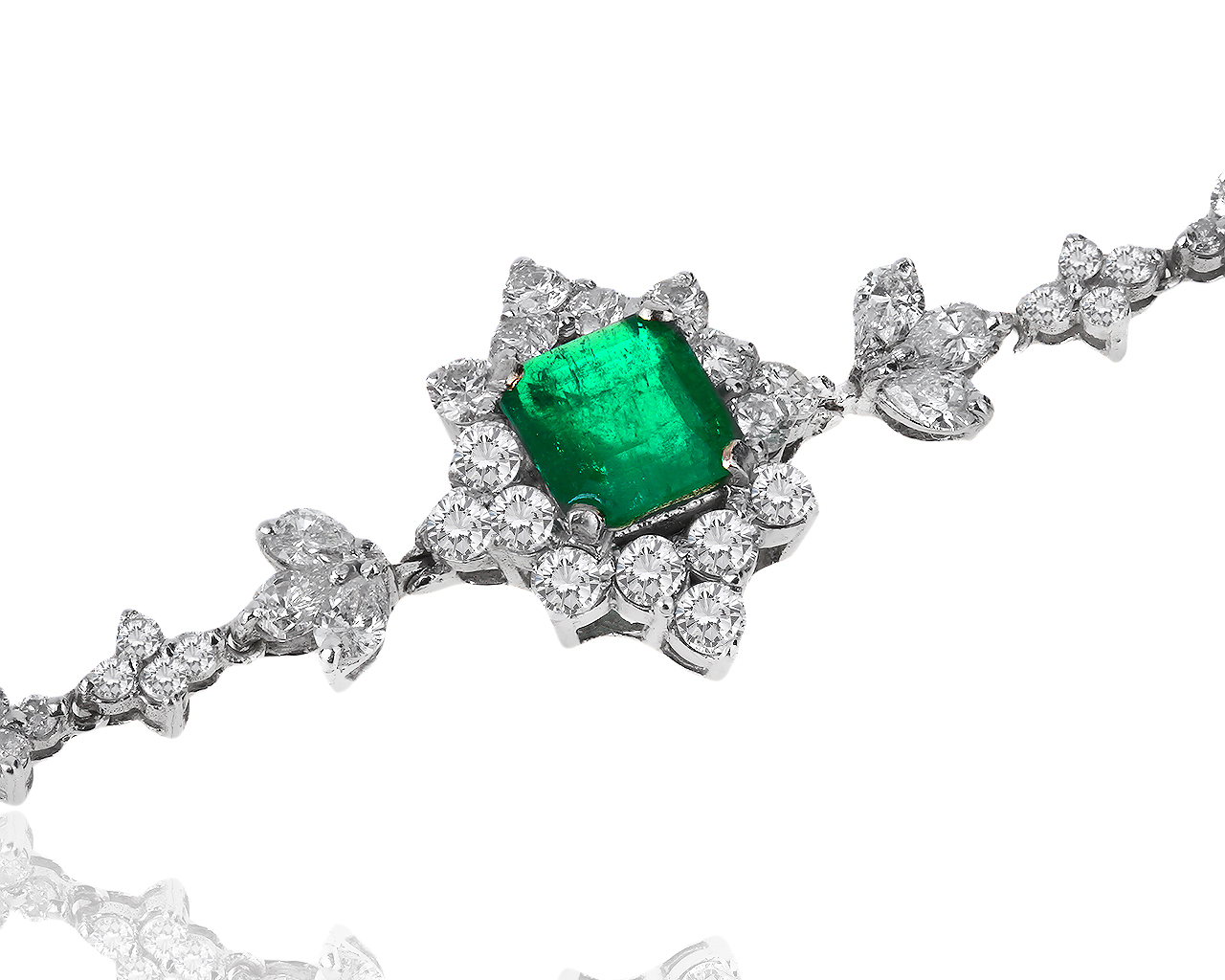 Золотой браслет с бриллиантами 1.82ct и изумрудом 1.20ct 250219/1