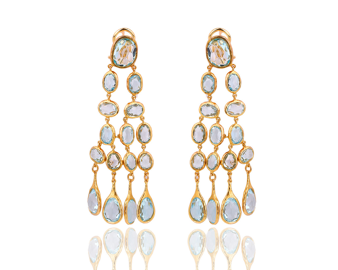 Модные золотые серьги с топазами Gucci 161118/8