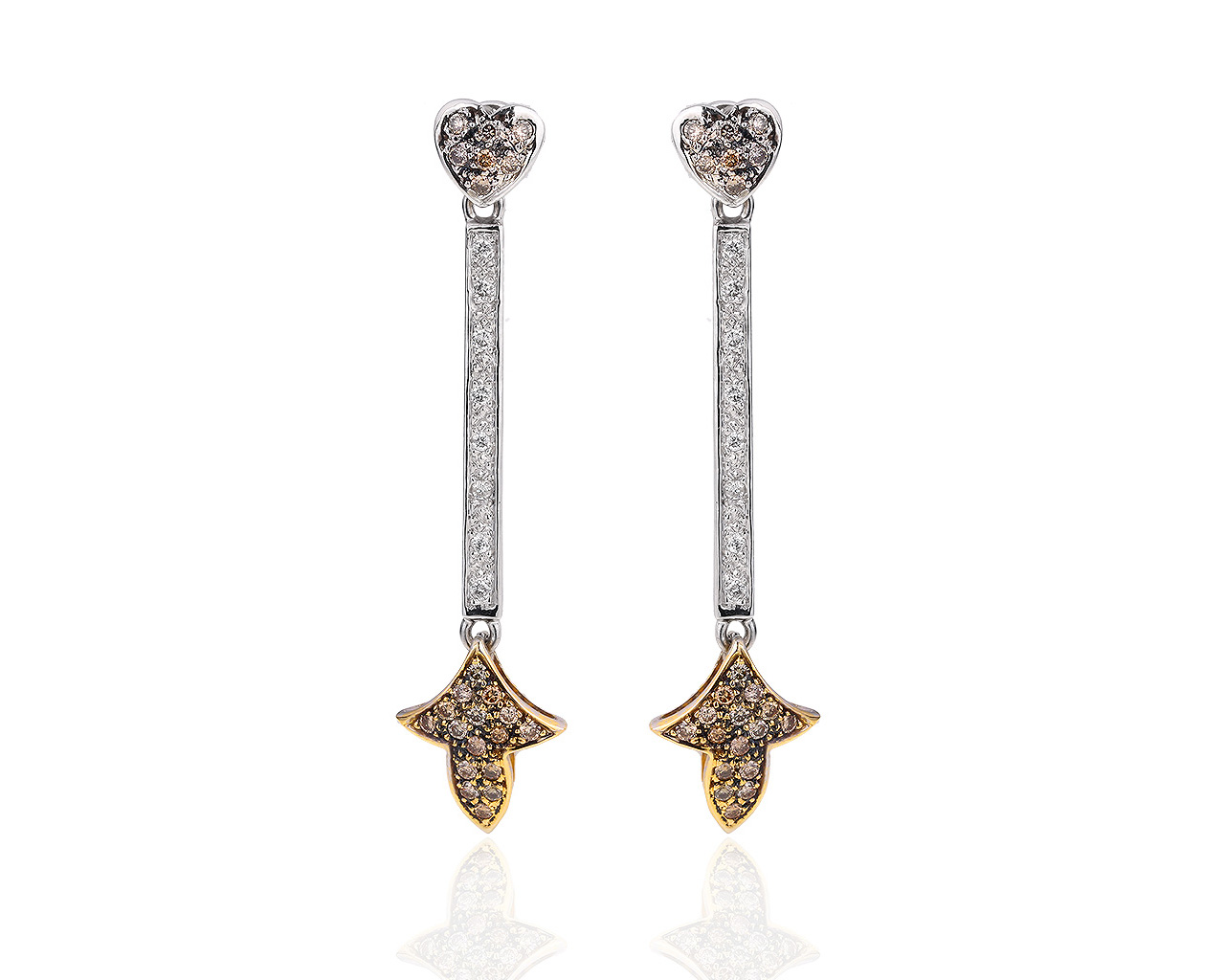 Прелестные золотые серьги с бриллиантами 0.95ct 310518/5