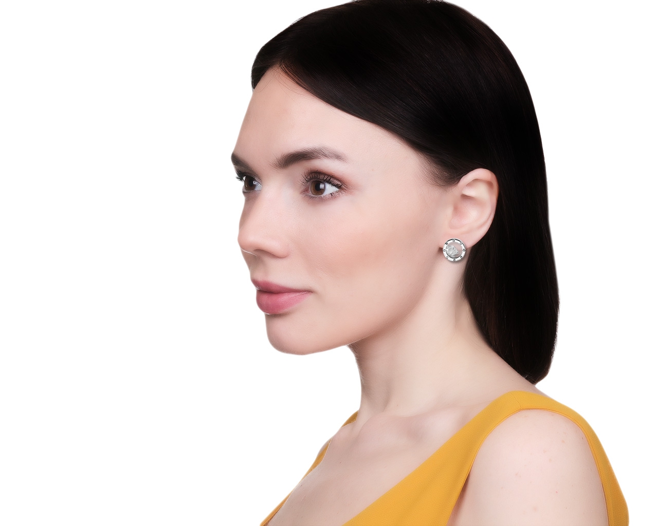 Оригинальные золотые серьги с бриллиантами 0.02ct Magerit